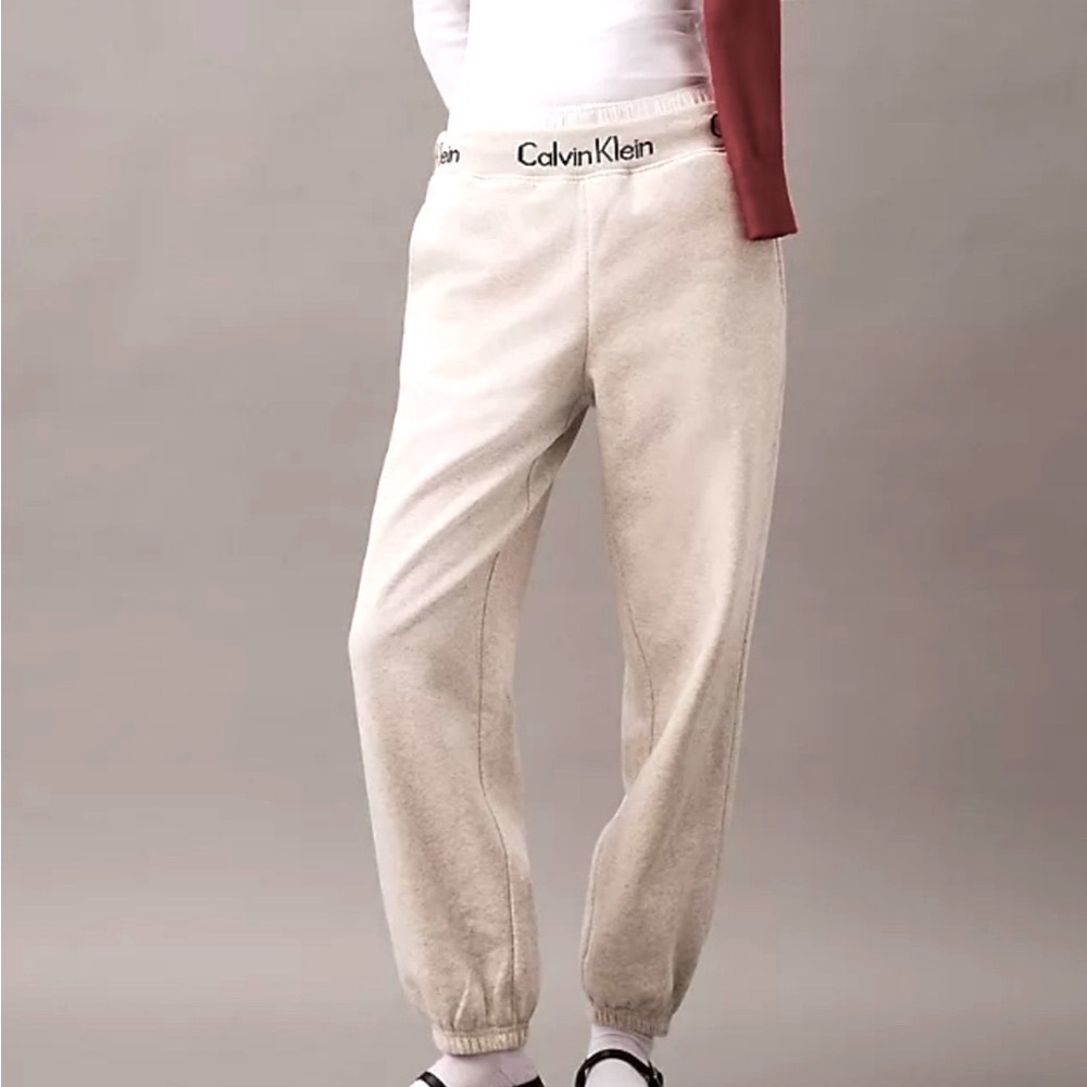 2 PC Calvin Klein LOGO TAPE KNIT FULL ZIP HOODIE & JOGGER SET SZ.M - Picture 5 of 16